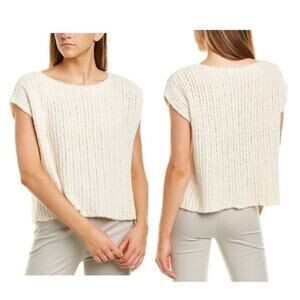 Eileen Fisher Cream Knit Blouse
